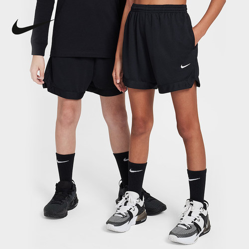 Nike耐克男女童DRI-FIT大童速干篮球短裤夏季透气针织HJ0565-010