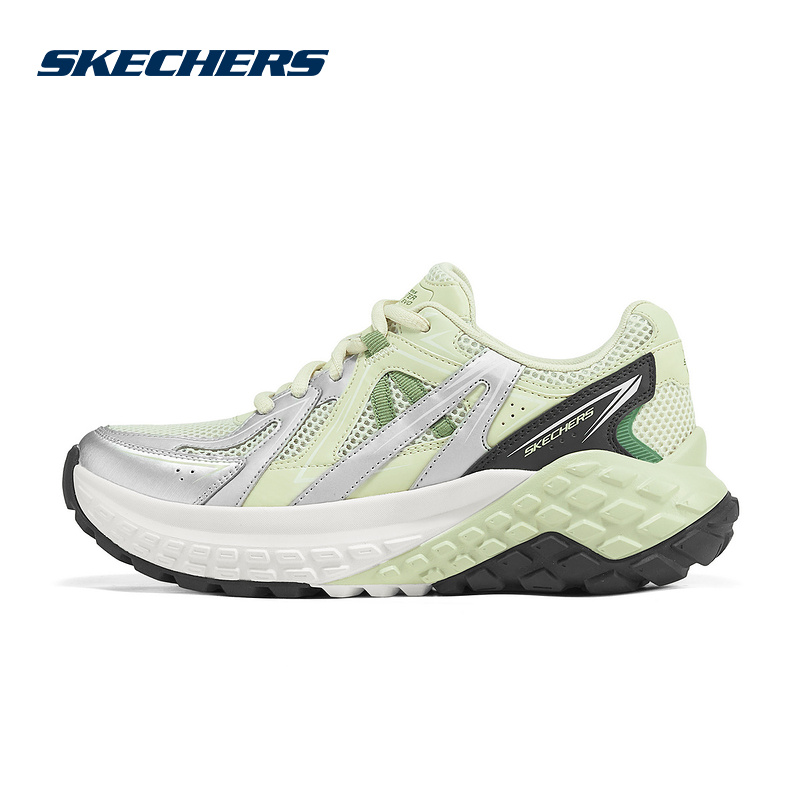 SKECHERS斯凯奇夏季女子厚底缓震网面透气休闲运动鞋 150680-LTGR