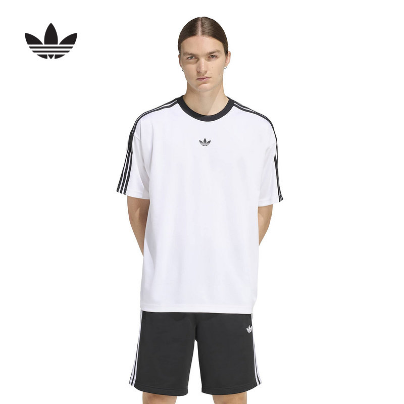 adidas阿迪达斯三叶草复古休闲文化宽松短袖圆领T恤男上衣 KD5829 - 实物图