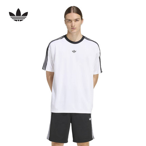 adidas阿迪达斯三叶草复古休闲文化宽松短袖圆领T恤男上衣 KD5829