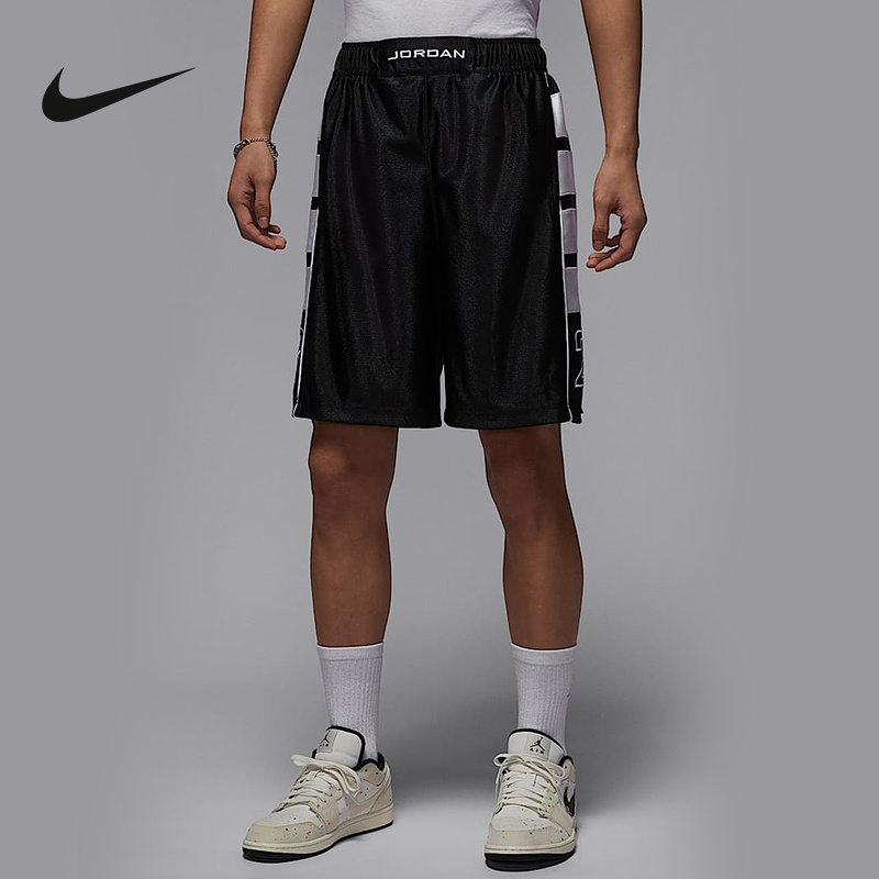 NIKE耐克针织短裤男夏新款JORDAN刺绣宽松五分裤运动裤HV0561-011