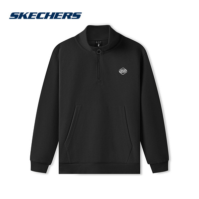 Skechers斯凯奇2025春女卫衣宽松舒适套头衫 L324W047/0018