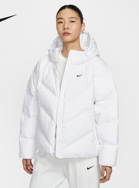 NIKE耐克女子羽绒服夹克冬STORM-FIT宽松连帽拒水外套HV5236-100