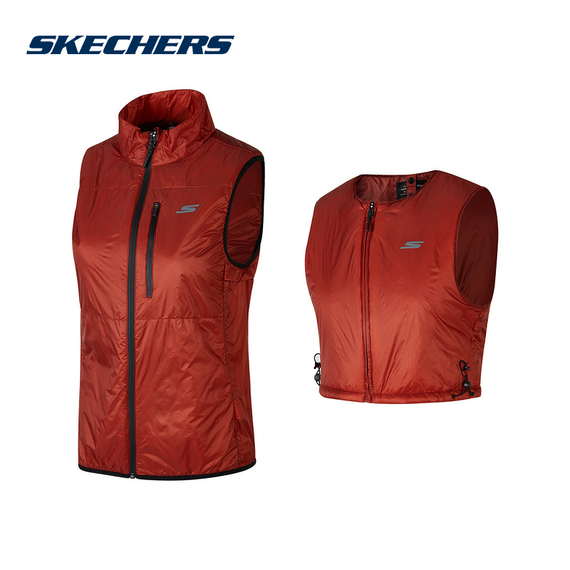 SKECHERS斯凯奇秋女休闲运动立领梭织马甲 P324W080/01RC