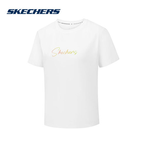 Skechers斯凯奇2026夏女士休闲柔软舒适印花圆领短袖T恤 P326W042