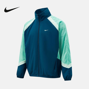 NIKE耐克男子外套冬新款拼接撞色宽松运动立领梭织夹克HV3364-415