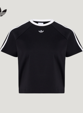 adidas阿迪达斯三叶草短款经典半袖2026秋女基础款短袖T恤 KT7794