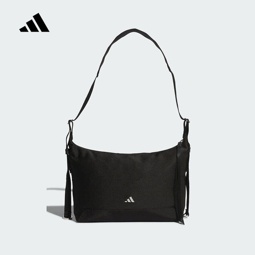 adidas阿迪达斯单肩包简约拎包2025冬女黑色时尚斜挎包 KT0850