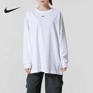 Nike耐克女子长袖T恤25冬新款运动休闲圆领打底套头衫HF5321-100