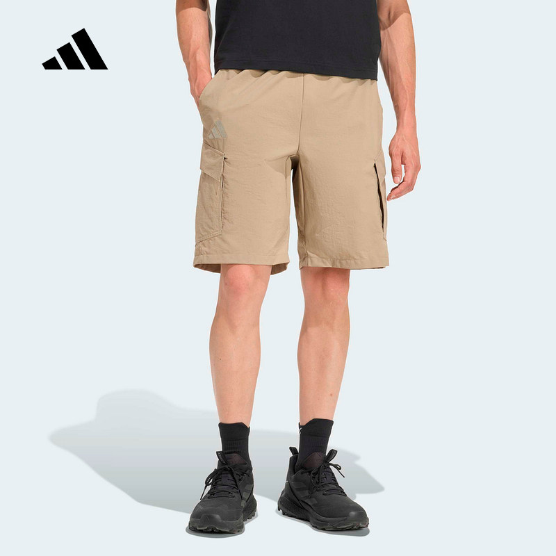 adidas阿迪达斯篮球足球运动五分裤2026夏男大口袋梭织短裤KE5023