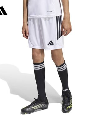 adidas阿迪达斯三条纹凉感白色五分裤2026夏男大童足球短裤KA8811