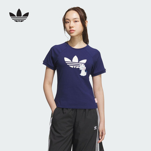 adidas阿迪达斯迪士尼玛丽猫联名半袖25夏女三叶草短袖T恤 KC3096