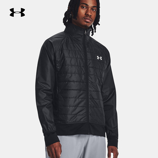 安德玛Launch Insulated Run男跑步运动外套拉链夹克 1380868-001