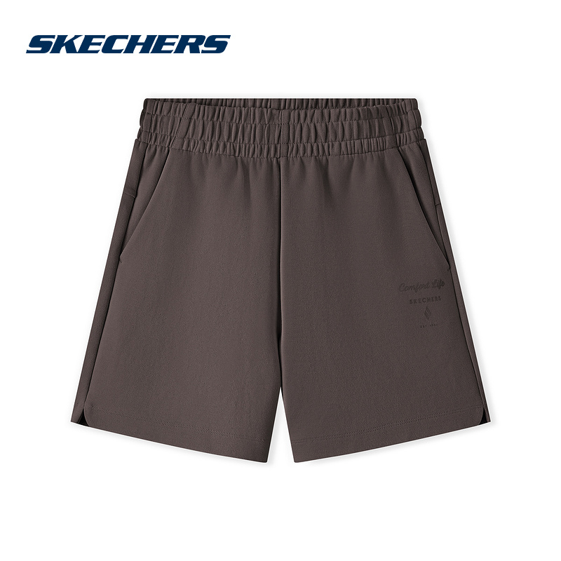 斯凯奇25夏女时尚百搭五分裤休闲运动裤短裤 L225W219/05U5