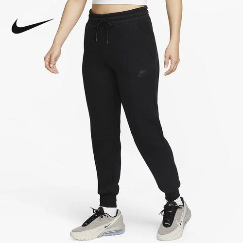 NIKE耐克女裤秋新款印花小Logo休闲小脚裤针织运动长裤FB8331-010