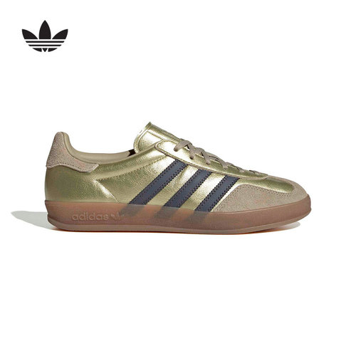 adidas阿迪达斯三叶草T头鞋2026春女GAZELLE INDOOR德训鞋JR2404