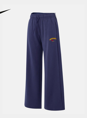 NIKE耐克女裤2025冬新款藏蓝色宽松直筒裤针织休闲长裤IO0483-508