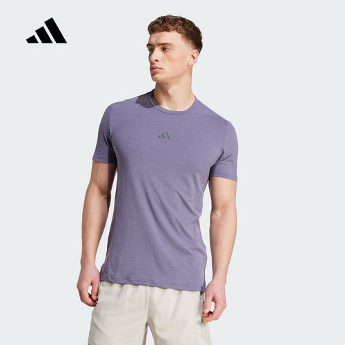 adidas阿迪达斯速干运动健身上衣2025秋男训练圆领短袖T恤 JX3289