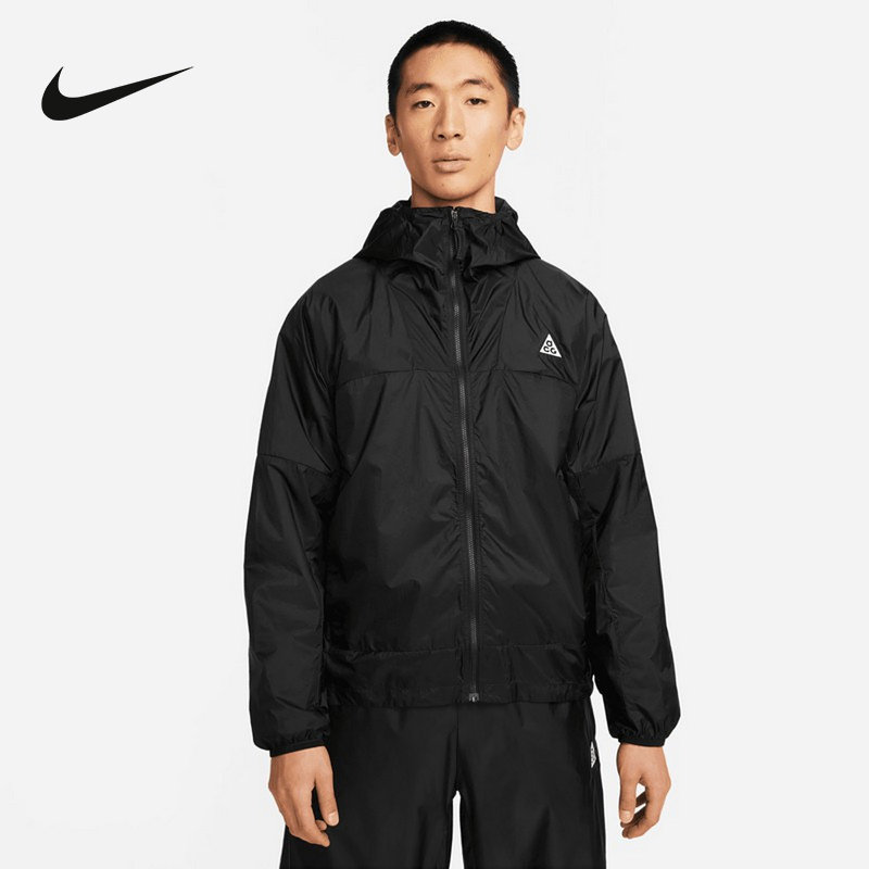 耐克ACG户外徒步外套梭织运动服软壳上衣黑色连帽夹克DB0979-015