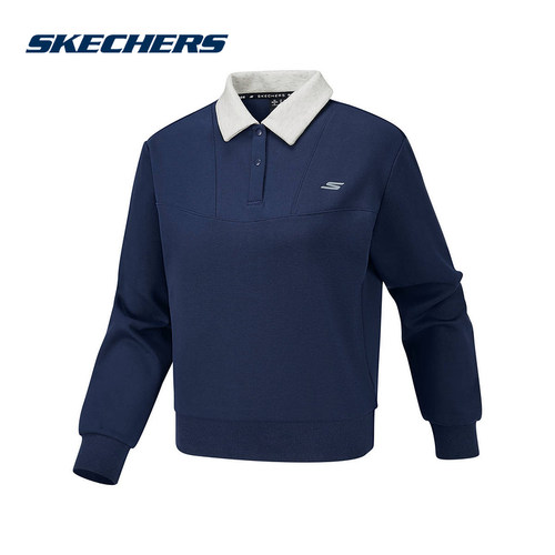 Skechers斯凯奇女士秋冬舒适百搭保暖针织套头卫衣 P126W005/00DU