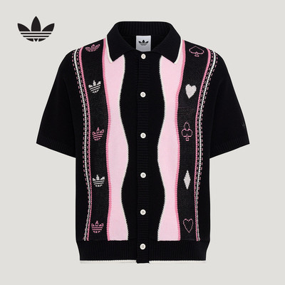 adidas阿迪达斯三叶草POLO领短袖开衫2026夏中性针织衫 KY8309