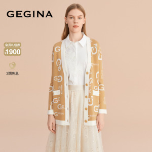 【绵羊毛】GEGINA吉吉娜小香风针织开衫外套女长袖毛衣商场同款