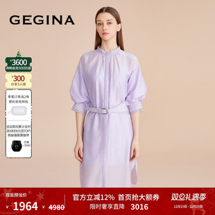 显瘦气质名牌高端连衣裙长裙子商场同款 GEGINA吉吉娜新款 蕾丝