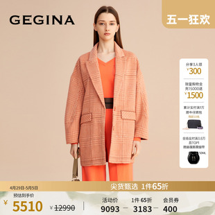 羊绒女士大衣毛呢外套商场同款 GEGINA吉吉娜秋冬季 羊毛100%