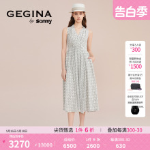 【100%桑蚕丝】GEGINA吉吉娜真丝连衣裙女中长款印花长裙商场同款