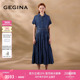牛仔连衣裙中长款 经典 高级复古风裙子 新品 GEGINA吉吉娜春夏季