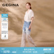 高腰精致宽松时髦裤 蕾丝拼接牛仔裤 子女 新品 GEGINA吉吉娜夏季