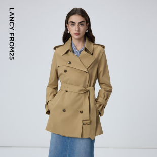 复古正肩高级感气质外套设计春新款 法式 风衣女 朗姿Basic衣橱