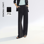 新款 朗姿三醋酸高腰直筒西装 2025年夏季 高级感气质通勤阔腿裤 女 裤
