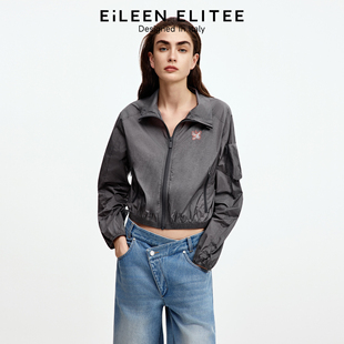 夹克防晒短外套女 气质立领长袖 朗姿欧洲EiLEEN ELITEE2025秋新款