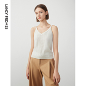 新款 朗姿棉质法式 设计感前后两穿气质背心吊带内搭上衣2024年春季