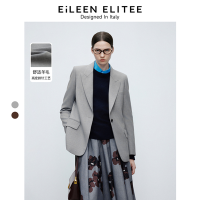 [朗姿奥莱]朗姿欧洲EiLEEN ELITEE羊毛气质高级感通勤职业西装女