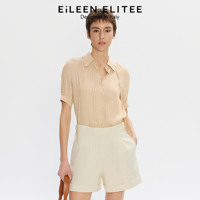 [朗姿奥莱]朗姿欧洲EiLEEN ELITEE2025年夏新款衬衫气质上衣短袖