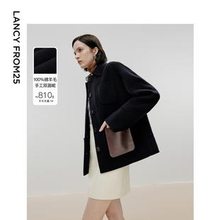新款 朗姿欧洲EiLEEN ELITEE纯羊毛气质双面呢毛呢外套2024年冬季