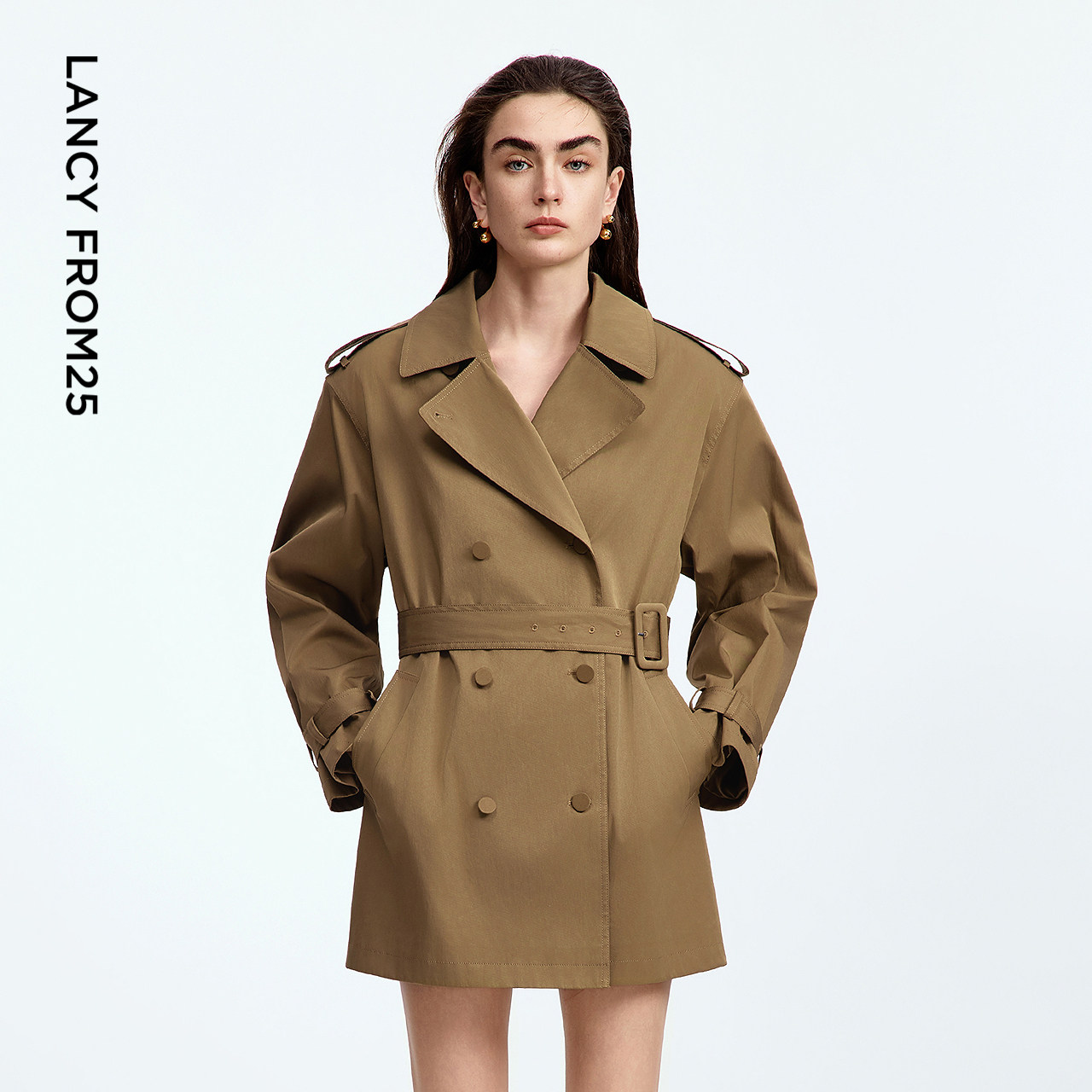 【汤圆TOYO】朗姿翻领复古双排扣短款风衣高级感气质通勤外套女2,女装/女士精品,风衣,淘宝优惠券,粉丝福利购,淘宝优惠卷