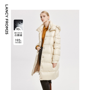 朗姿旗下EiLEEN霍尔多巴吉白鹅绒羽绒服 意大利设计 朗姿奥莱