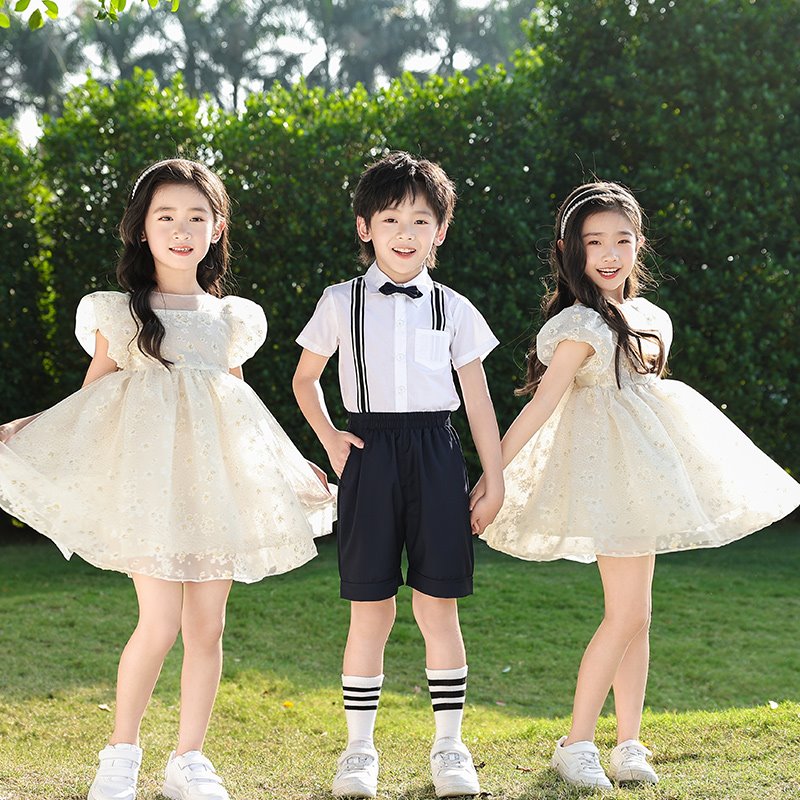 小学生校服海军风61运动服经典毕业照六一白色大合唱幼稚园三件套