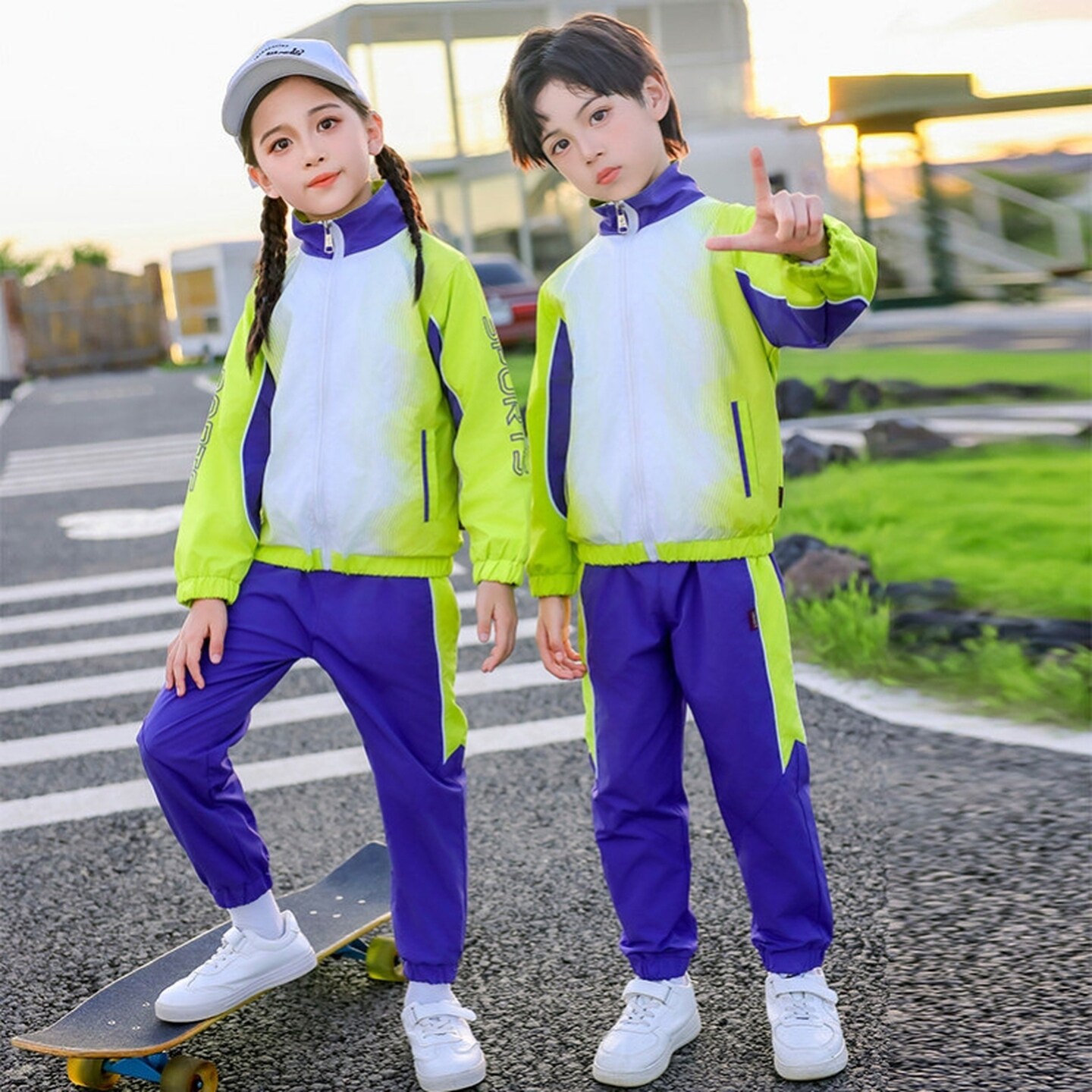 学院风班服小学生英伦校服外套英伦风夏装运动风运动会中学生中小