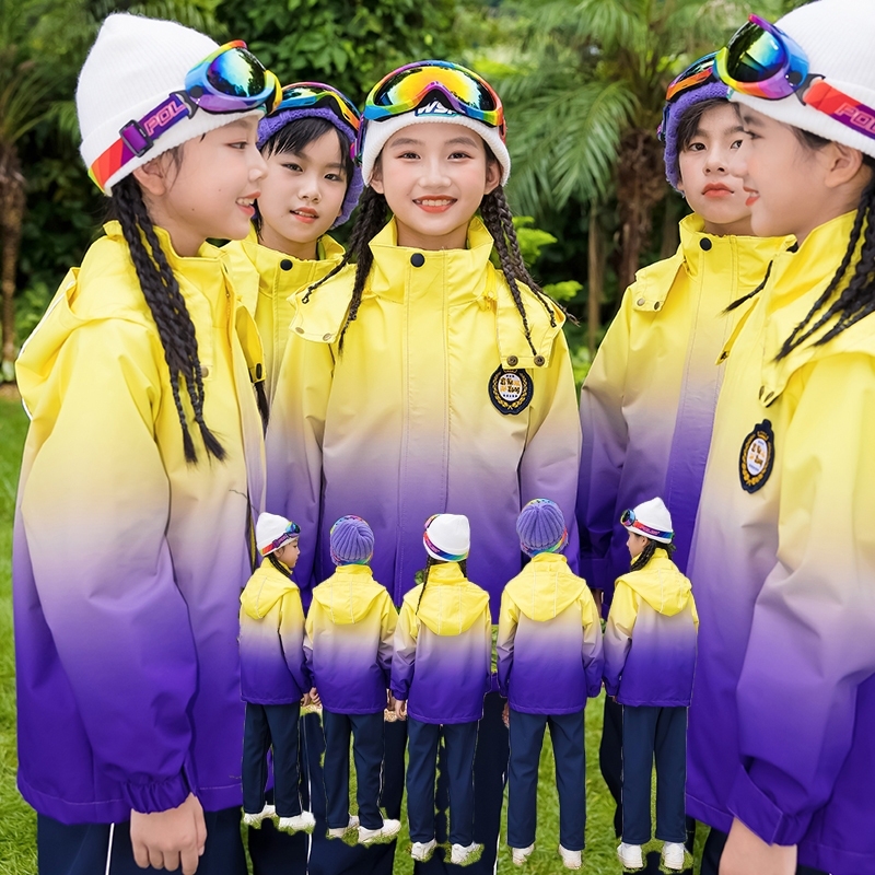 幼儿园园服绿色棒球服定制国潮秋冬季春秋款统一三件套运动服加厚