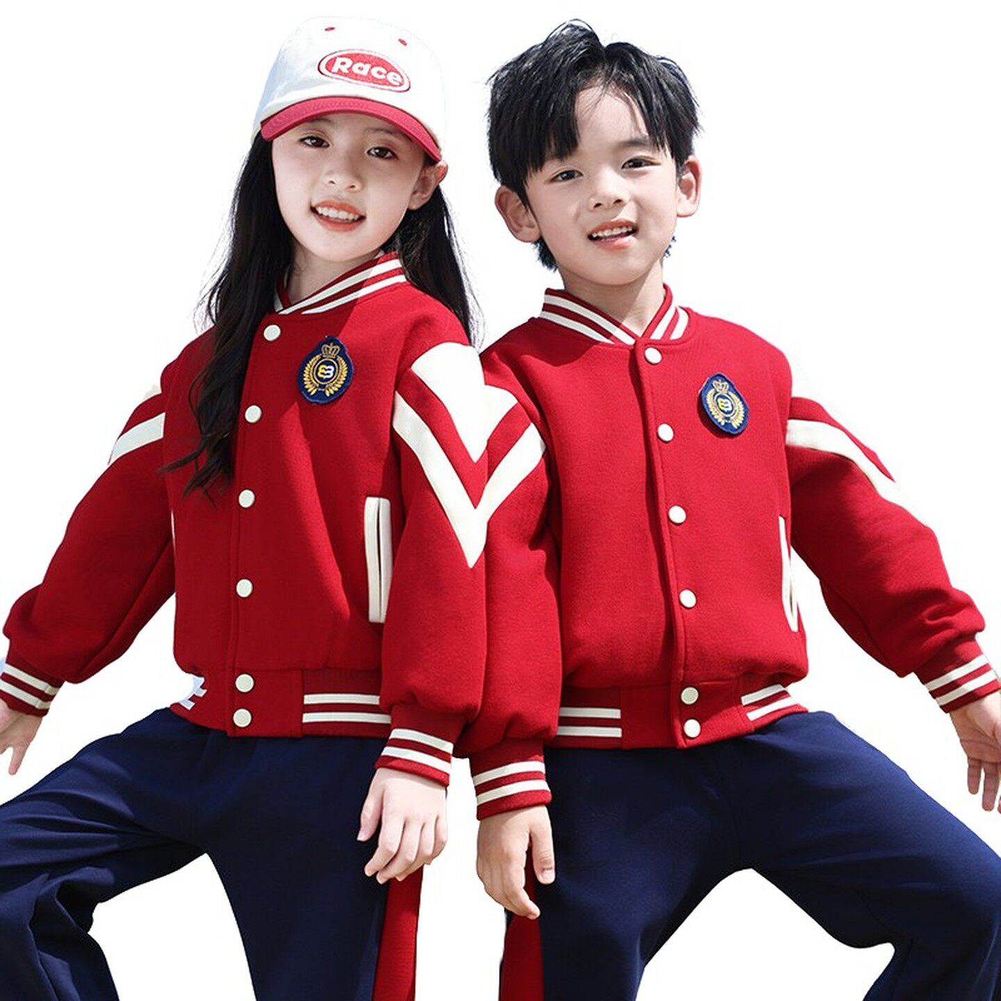 运动风校服春秋装三四年级夏季套装校园马甲三件套T恤背心一年级