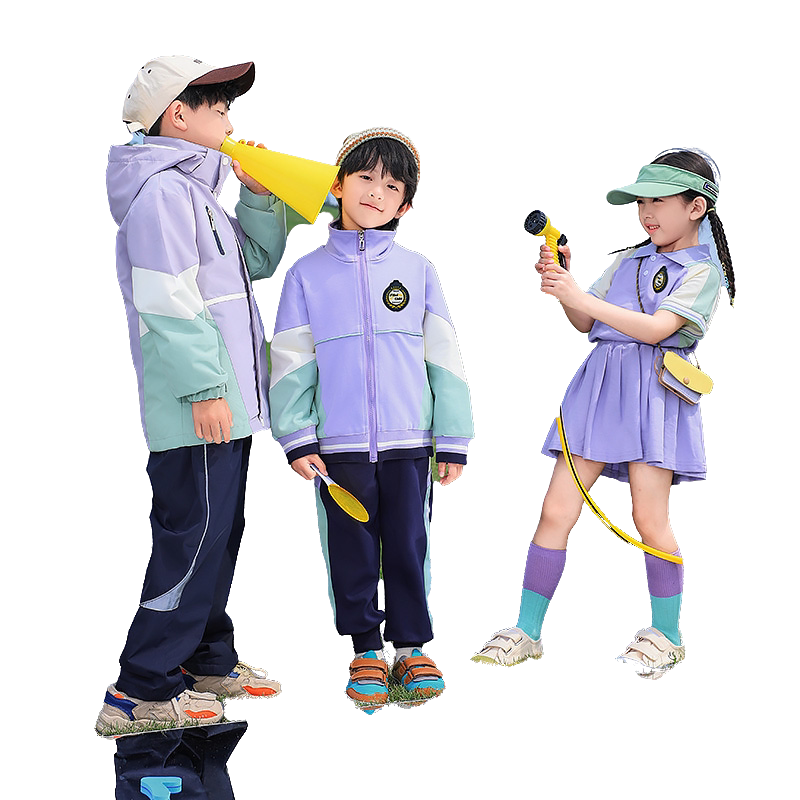 小学生校服三件套大合唱打底衫彩虹色运动套装秋季男女童演出服