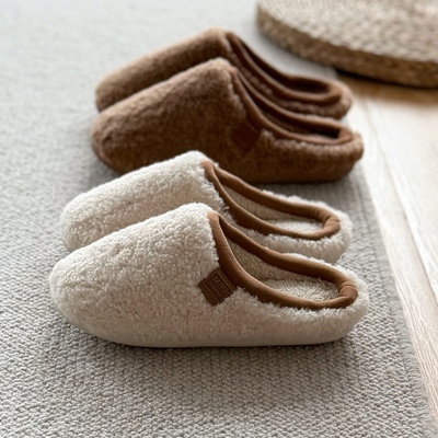 高级感毛绒棉拖鞋情侣秋冬居家