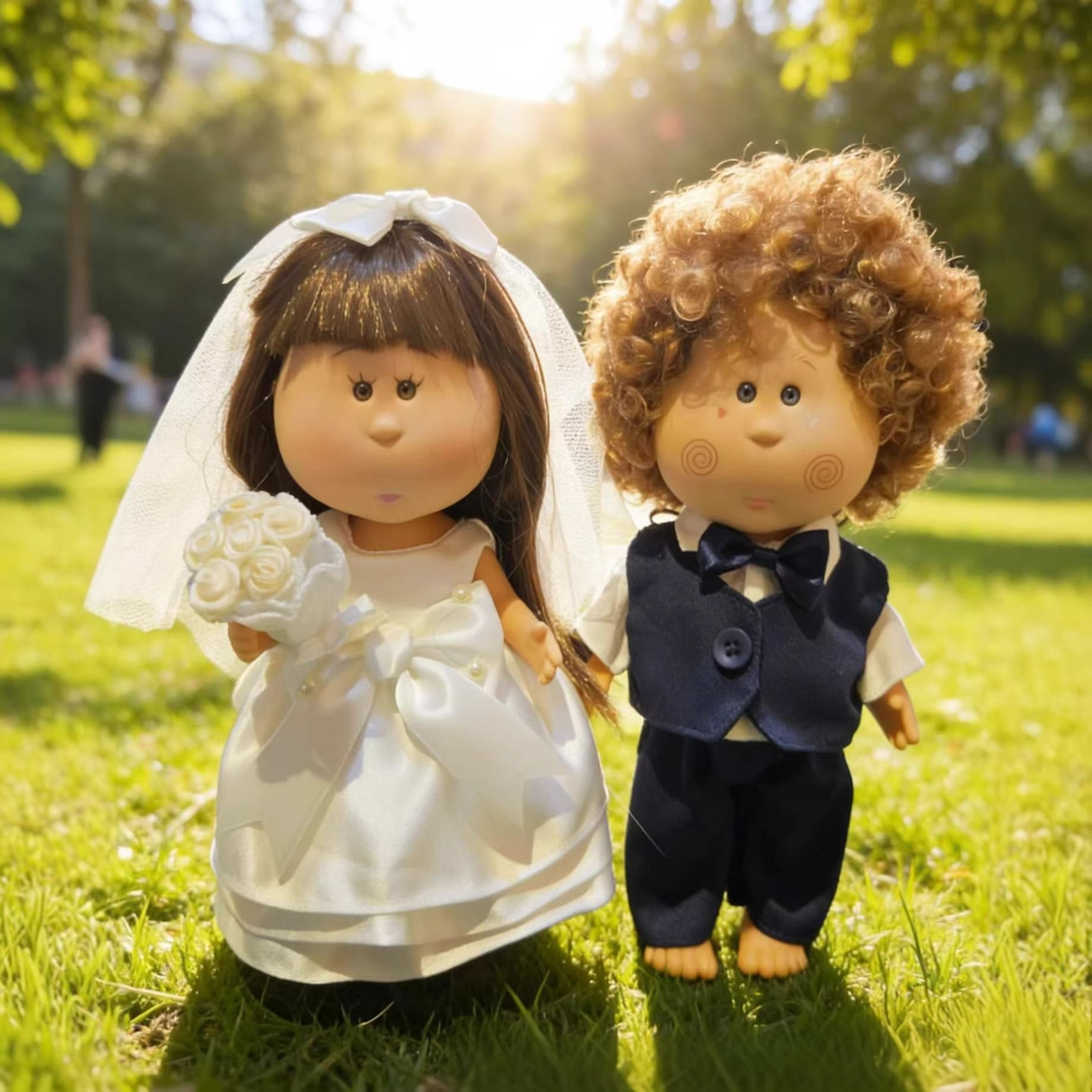 西班牙Mia土豆娃娃衣服24厘米公仔结婚西装婚纱夫妻相纪念日套装