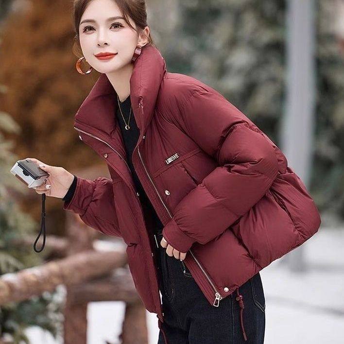 安可拉红羽绒棉服女短款冬季2025新款小个子立领加厚保暖棉衣外套,女装/女士精品,棉衣/棉服,淘宝优惠券,粉丝福利购,淘宝优惠卷