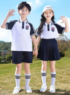 学院风校服运动服装夏季套装春秋装棒球运动男女童灰色系典礼穿搭