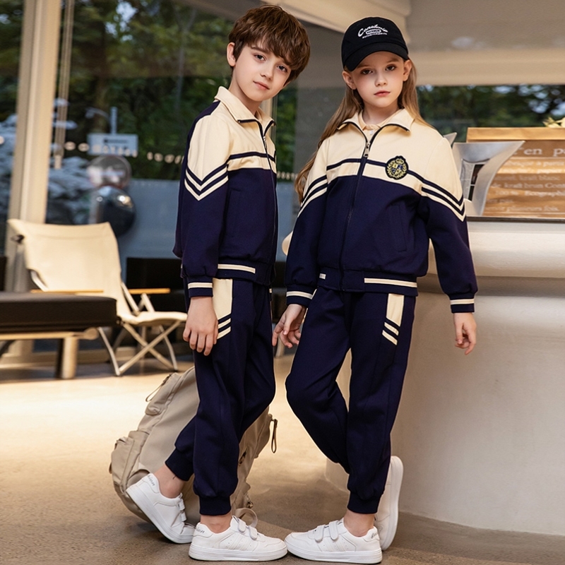 运动风班服夏秋季服装英伦风三件套儿童幼儿园园服运动会秋冬季